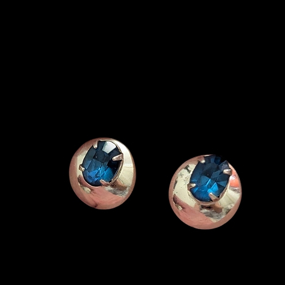 Bond Boyd Silver Earrings w/ Blue Stone